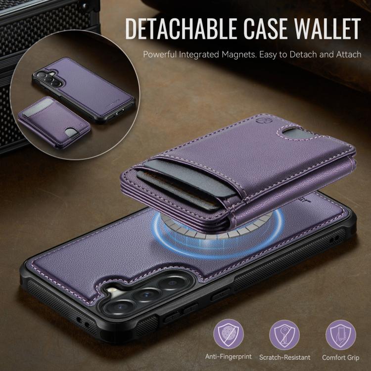 For Samsung Galaxy A57 5G JEEHOOD J10 Flip Card Bag MagSafe Split RFID Leather Phone Case