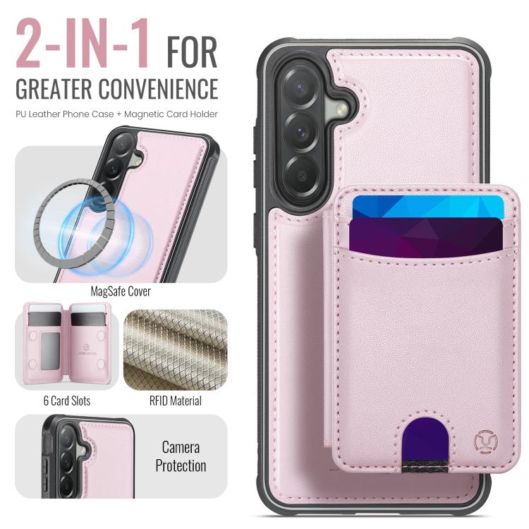 For Samsung Galaxy A57 5G JEEHOOD J10 Flip Card Bag MagSafe Split RFID Leather Phone Case