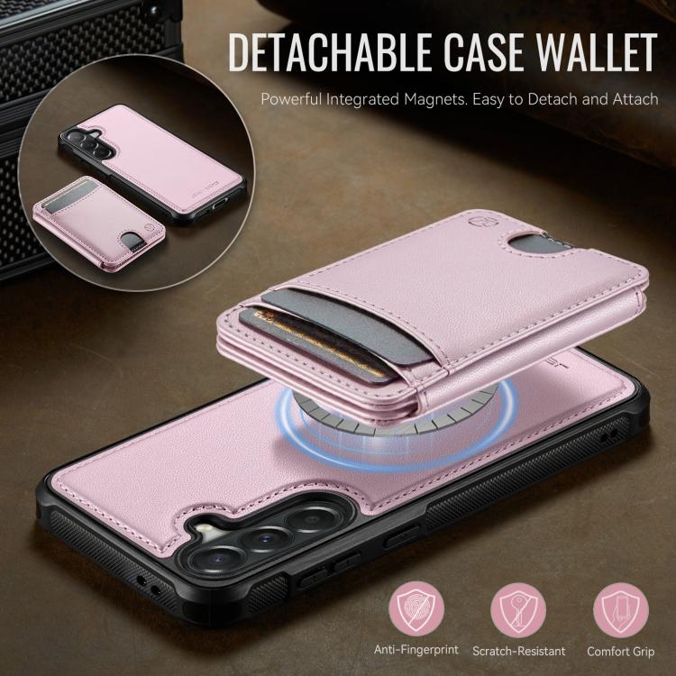 For Samsung Galaxy A57 5G JEEHOOD J10 Flip Card Bag MagSafe Split RFID Leather Phone Case