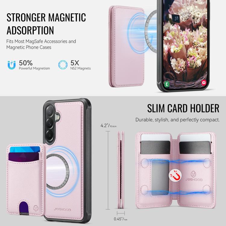 For Samsung Galaxy A57 5G JEEHOOD J10 Flip Card Bag MagSafe Split RFID Leather Phone Case