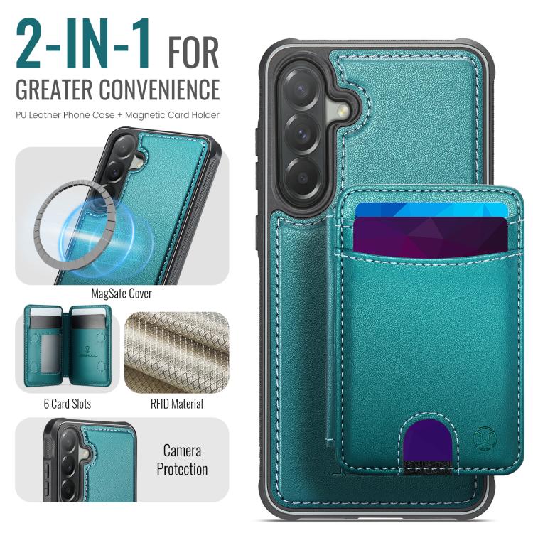 For Samsung Galaxy A57 5G JEEHOOD J10 Flip Card Bag MagSafe Split RFID Leather Phone Case