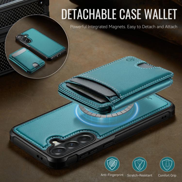 For Samsung Galaxy A57 5G JEEHOOD J10 Flip Card Bag MagSafe Split RFID Leather Phone Case