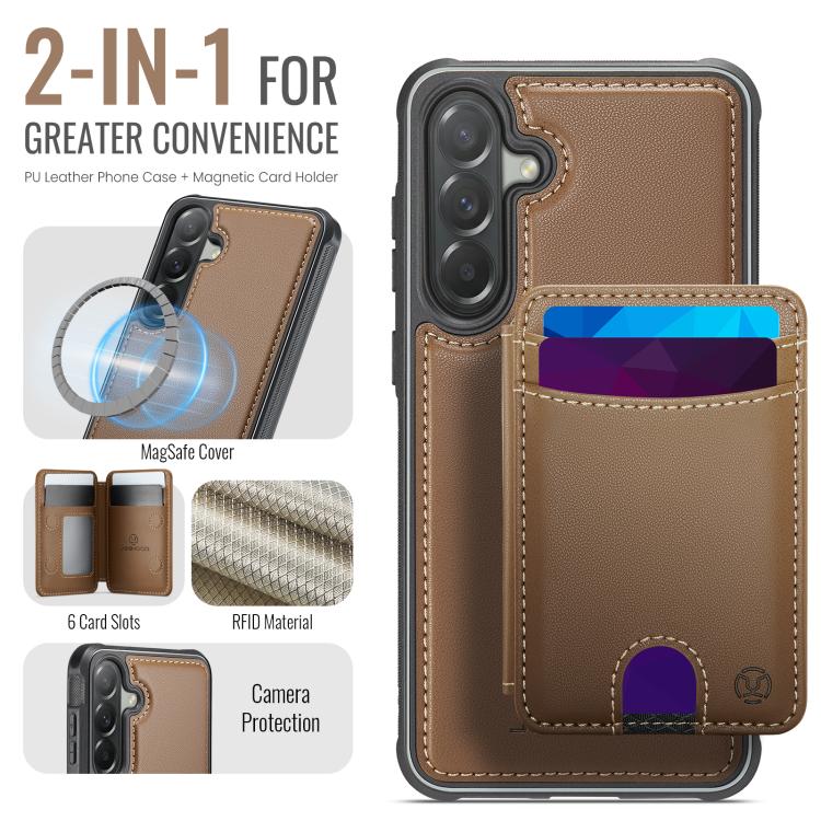 For Samsung Galaxy A57 5G JEEHOOD J10 Flip Card Bag MagSafe Split RFID Leather Phone Case