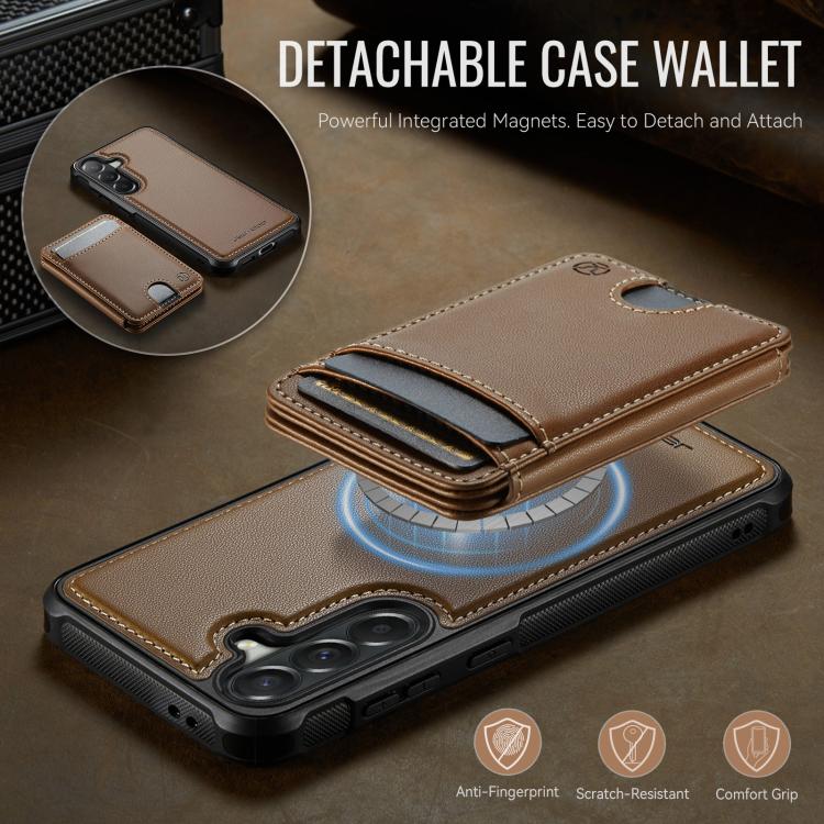 For Samsung Galaxy A57 5G JEEHOOD J10 Flip Card Bag MagSafe Split RFID Leather Phone Case