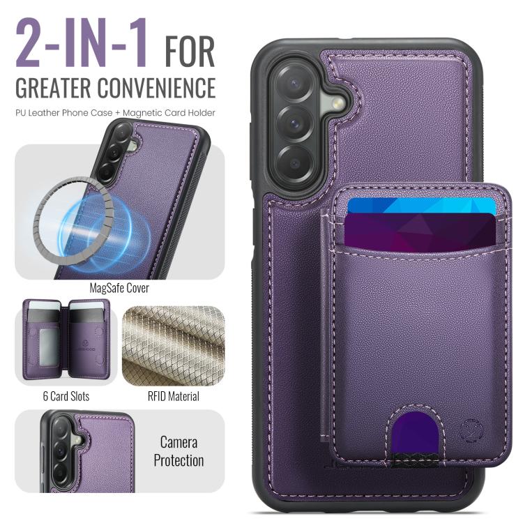 For Samsung Galaxy A37 5G JEEHOOD J10 Flip Card Bag MagSafe Split RFID Leather Phone Case