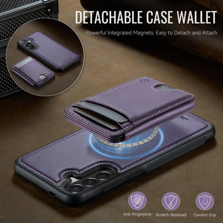 For Samsung Galaxy A37 5G JEEHOOD J10 Flip Card Bag MagSafe Split RFID Leather Phone Case