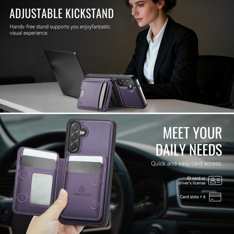 For Samsung Galaxy A37 5G JEEHOOD J10 Flip Card Bag MagSafe Split RFID Leather Phone Case