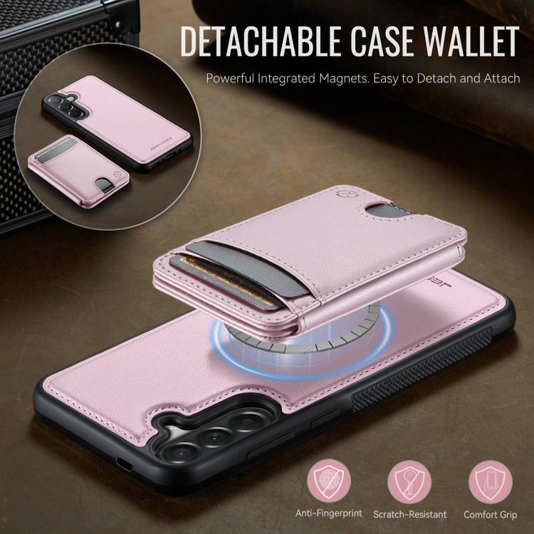 For Samsung Galaxy A37 5G JEEHOOD J10 Flip Card Bag MagSafe Split RFID Leather Phone Case