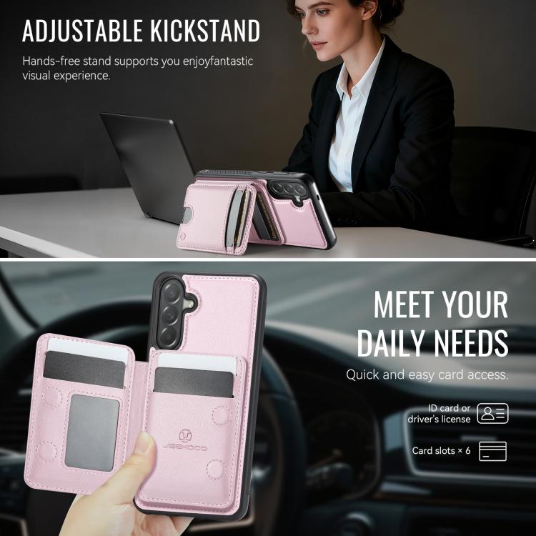 For Samsung Galaxy A37 5G JEEHOOD J10 Flip Card Bag MagSafe Split RFID Leather Phone Case