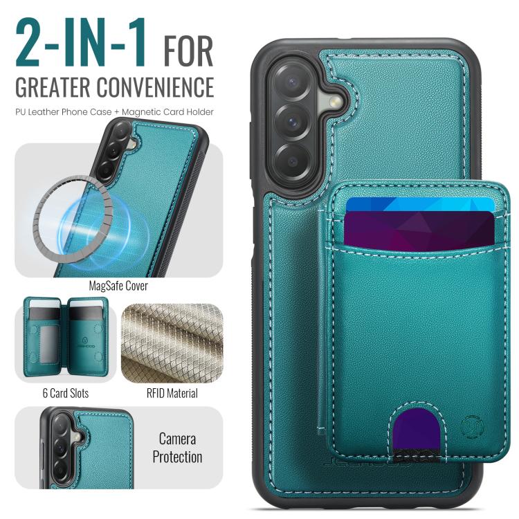For Samsung Galaxy A37 5G JEEHOOD J10 Flip Card Bag MagSafe Split RFID Leather Phone Case