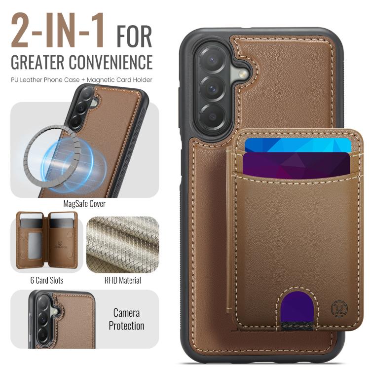 For Samsung Galaxy A37 5G JEEHOOD J10 Flip Card Bag MagSafe Split RFID Leather Phone Case