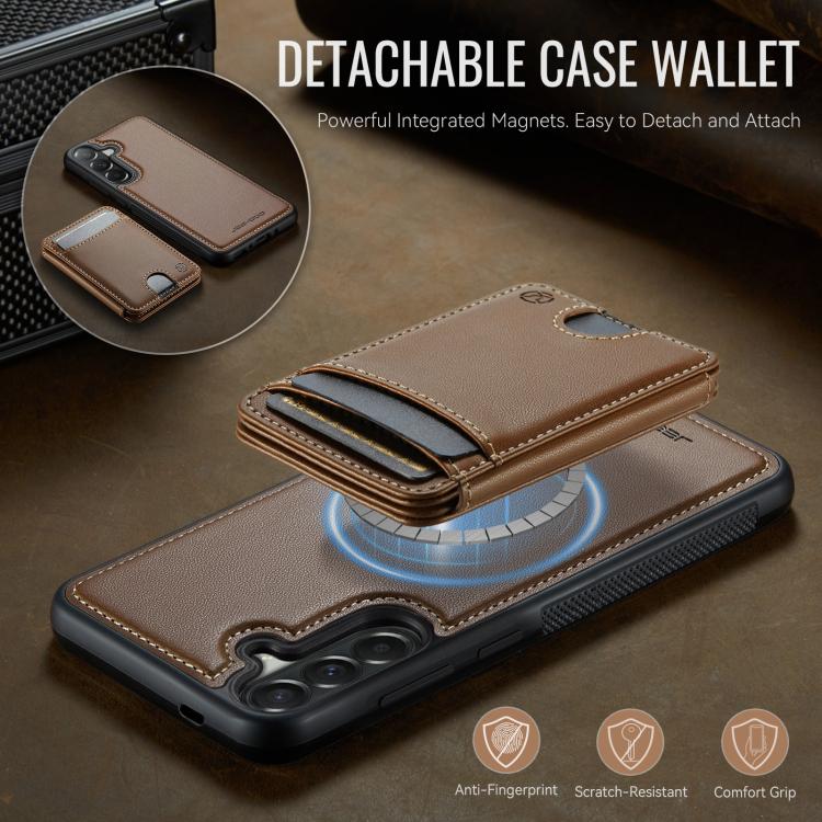 For Samsung Galaxy A37 5G JEEHOOD J10 Flip Card Bag MagSafe Split RFID Leather Phone Case