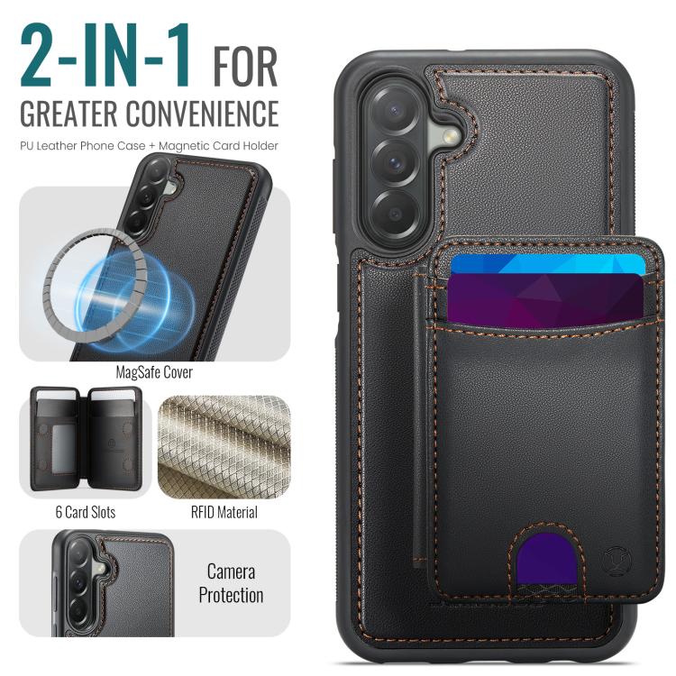 For Samsung Galaxy A37 5G JEEHOOD J10 Flip Card Bag MagSafe Split RFID Leather Phone Case