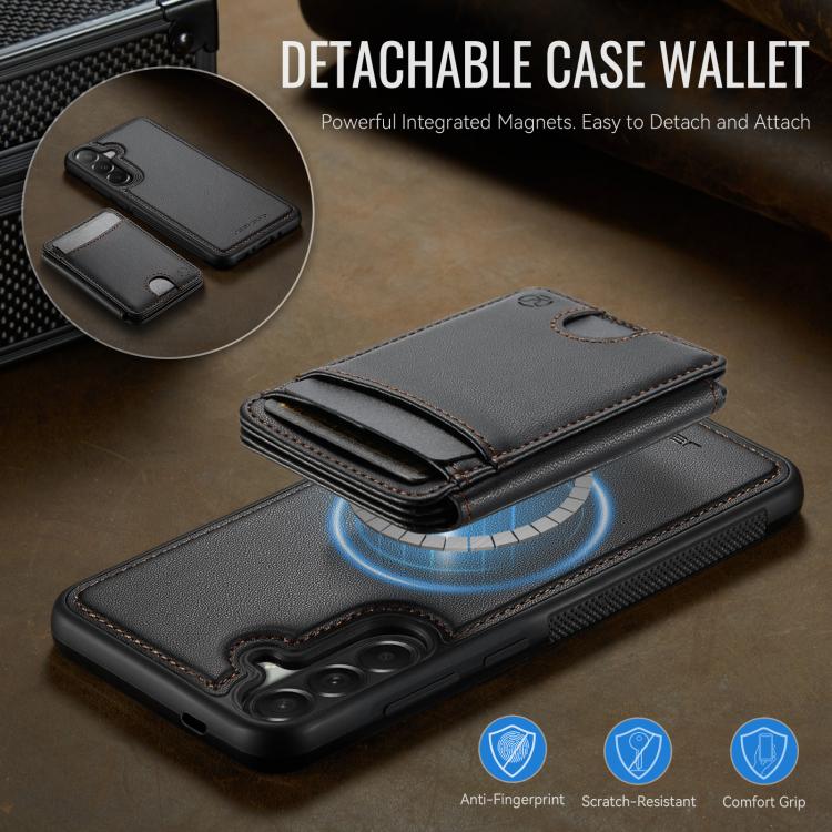 For Samsung Galaxy A37 5G JEEHOOD J10 Flip Card Bag MagSafe Split RFID Leather Phone Case