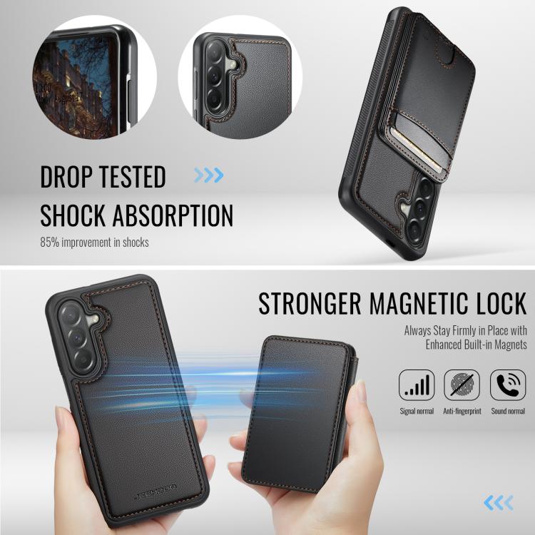 For Samsung Galaxy A37 5G JEEHOOD J10 Flip Card Bag MagSafe Split RFID Leather Phone Case