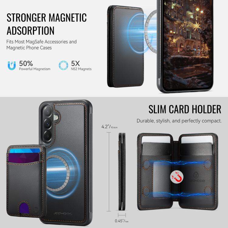 For Samsung Galaxy A37 5G JEEHOOD J10 Flip Card Bag MagSafe Split RFID Leather Phone Case