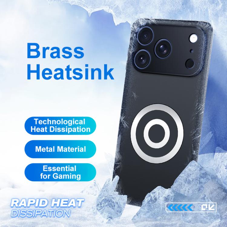 For iPhone 17 Pro Max Graphene Brass Thermal Grease Cooling Frosted Magnetic Phone Case - Black