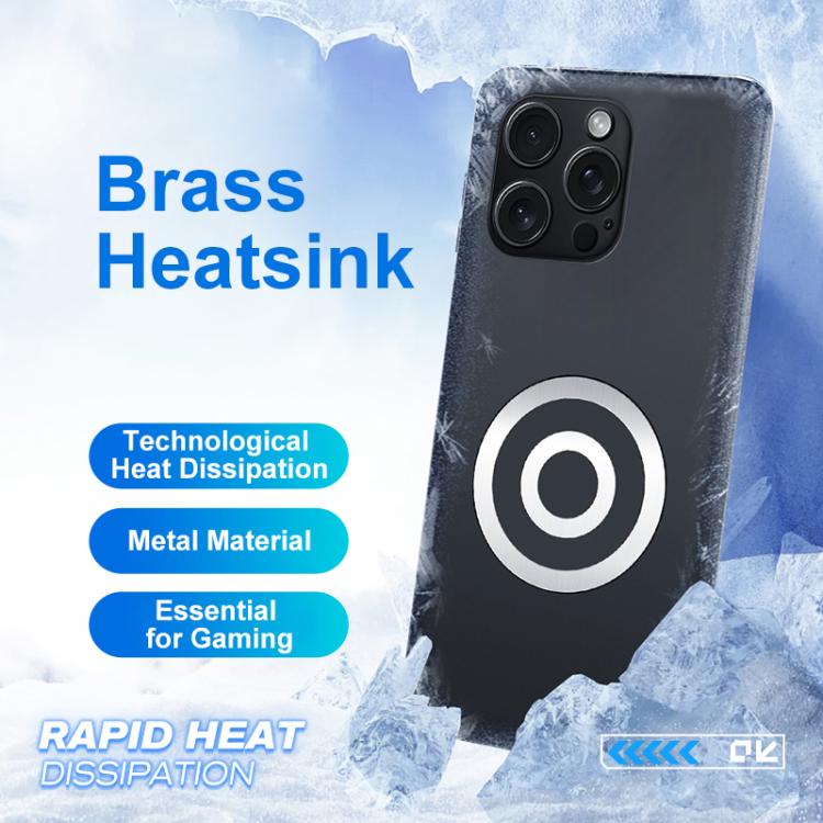 For iPhone 15 Pro Max Graphene Brass Thermal Grease Cooling Frosted Magnetic Phone Case - Black