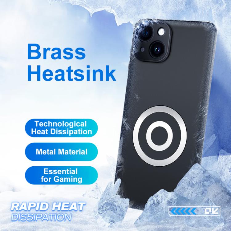 For iPhone 14 Graphene Brass Thermal Grease Cooling Frosted Magnetic Phone Case - Black