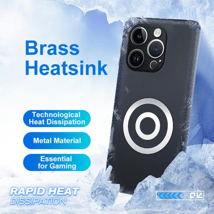 For iPhone 14 Pro Graphene Brass Thermal Grease Cooling Frosted Magnetic Phone Case - Black