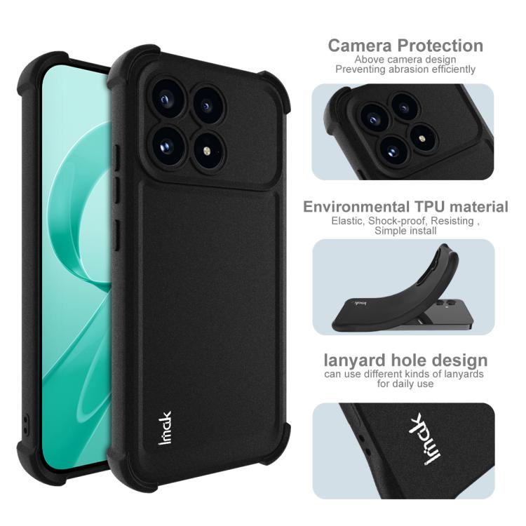 For Redmi K90 / Poco F8 Pro 5G imak Shockproof Airbag TPU Phone Case - Matte Black