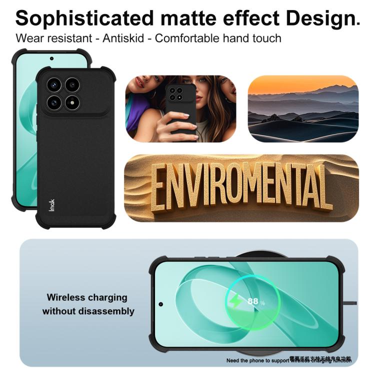 For Redmi K90 / Poco F8 Pro 5G imak Shockproof Airbag TPU Phone Case - Matte Black