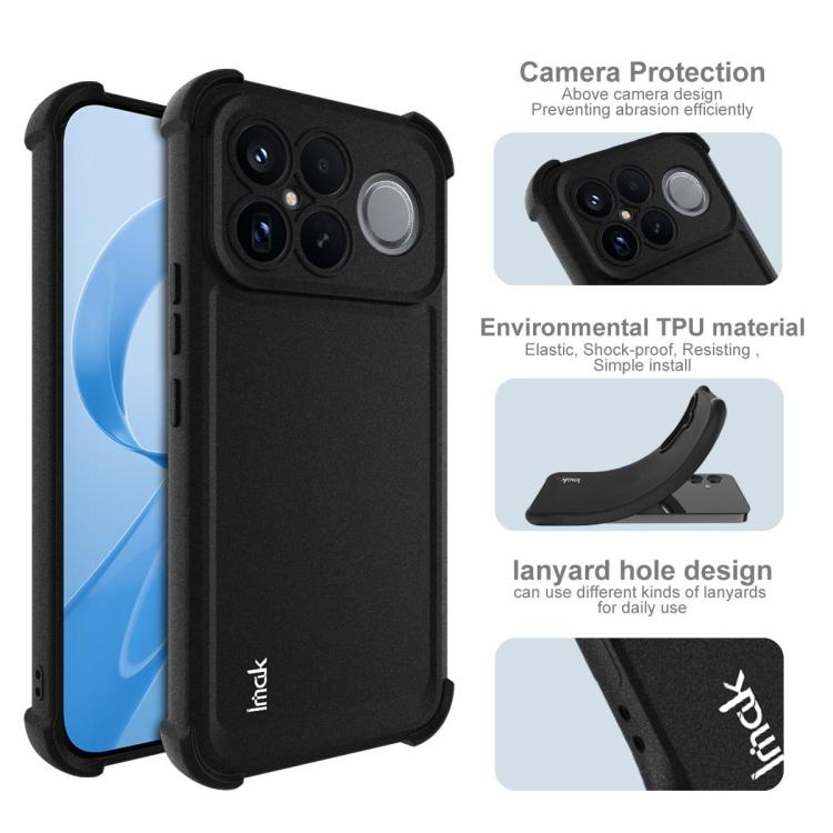 For Redmi K90 Pro Max / Poco F8 Ultra 5G imak Shockproof Airbag TPU Phone Case - Matte Black