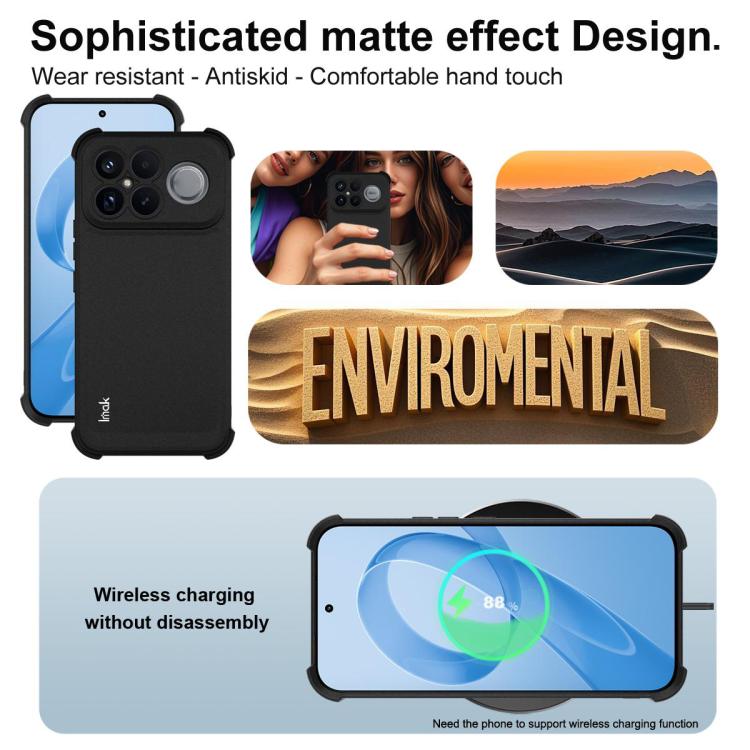 For Redmi K90 Pro Max / Poco F8 Ultra 5G imak Shockproof Airbag TPU Phone Case - Matte Black