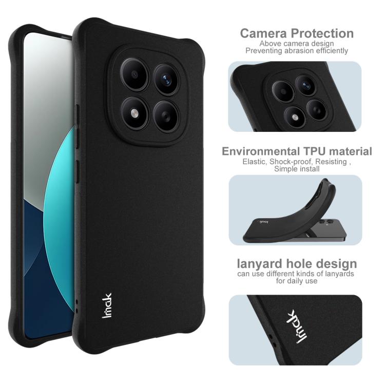 For Redmi Note 15 Pro 4G Global 163.2mm imak Shockproof Airbag TPU Phone Case - Matte Black