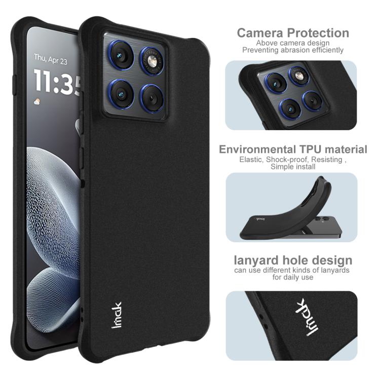 For Motorola Edge 70 / Moto X70 Air 5G imak Shockproof Airbag TPU Phone Case - Matte Black