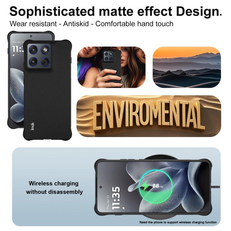 For Motorola Edge 70 / Moto X70 Air 5G imak Shockproof Airbag TPU Phone Case - Matte Black