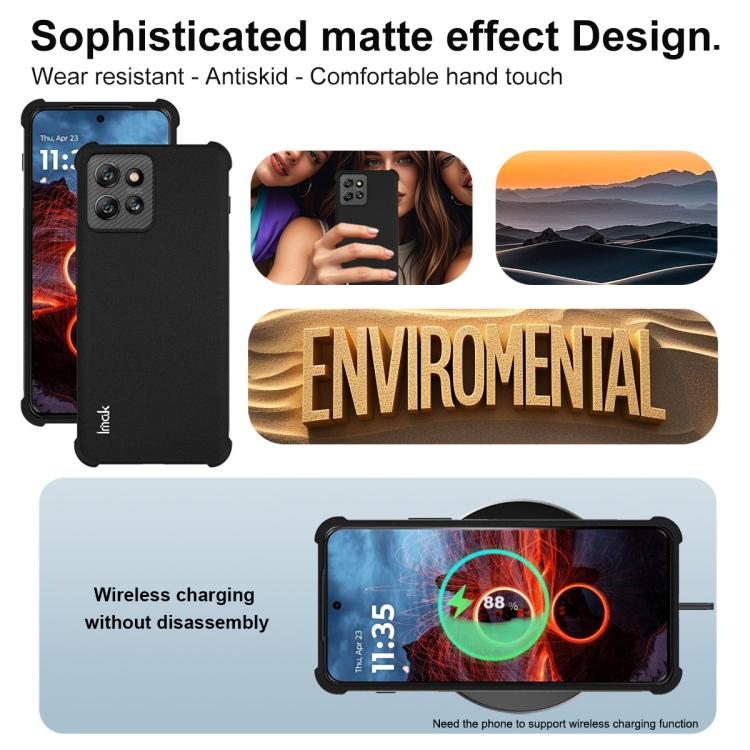 For Motorola ThinkPhone imak Shockproof Airbag TPU Phone Case - Matte Black