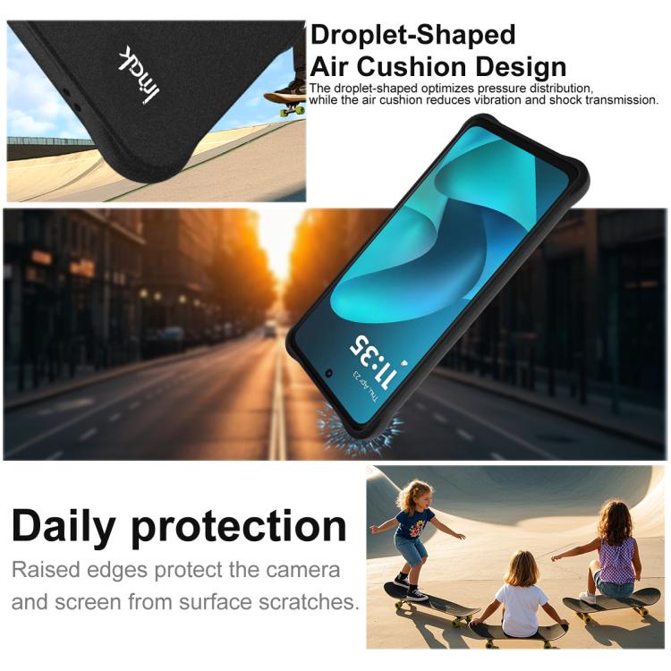 For Motorola G57 Power 5G/G67 Power 5G imak Shockproof Airbag TPU Phone Case - Matte Black
