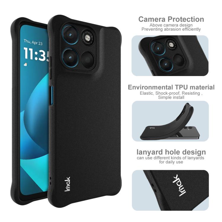 For Motorola G57 Power 5G/G67 Power 5G imak Shockproof Airbag TPU Phone Case - Matte Black