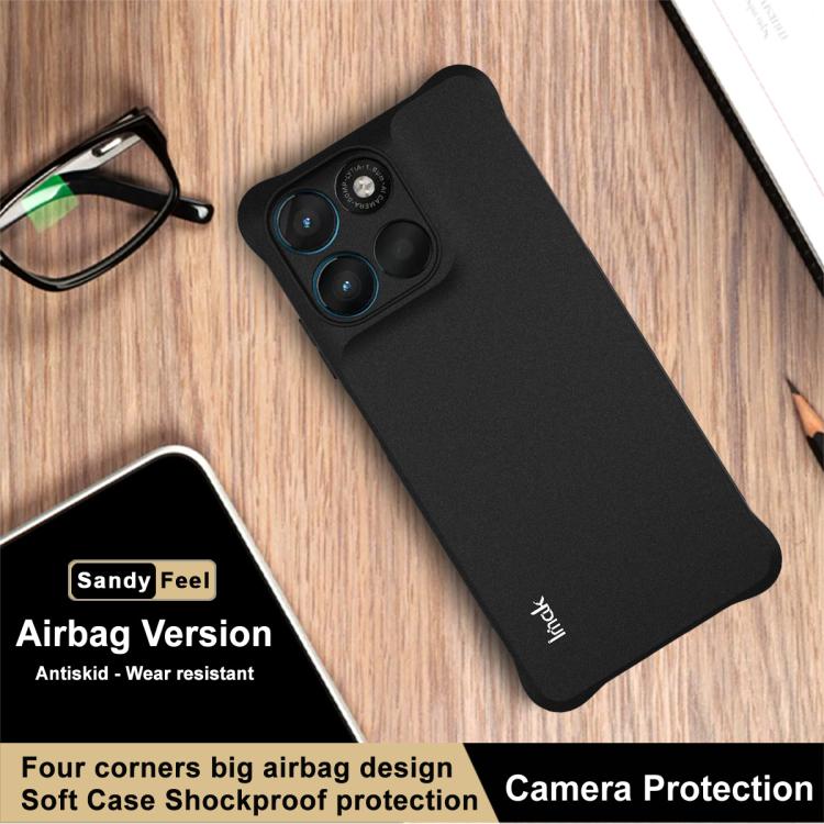 For Motorola G57 Power 5G/G67 Power 5G imak Shockproof Airbag TPU Phone Case - Matte Black