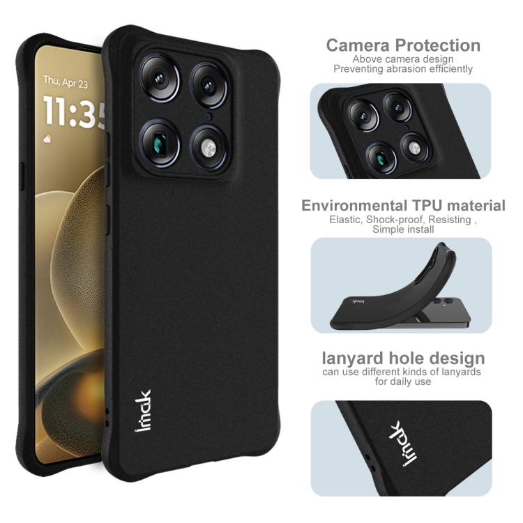For Motorola Moto X70 Air Pro 5G imak Shockproof Airbag TPU Phone Case - Matte Black