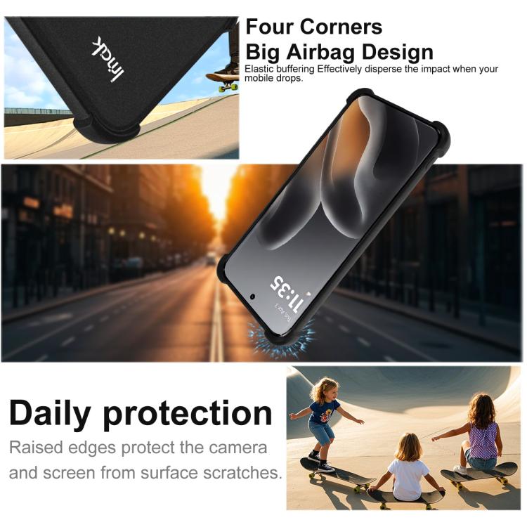For Motorola Edge 70 Fusion 5G imak Shockproof Airbag TPU Phone Case - Matte Black