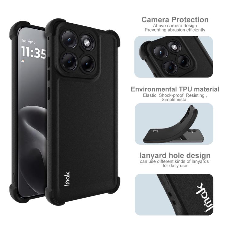 For Motorola Edge 70 Fusion 5G imak Shockproof Airbag TPU Phone Case - Matte Black