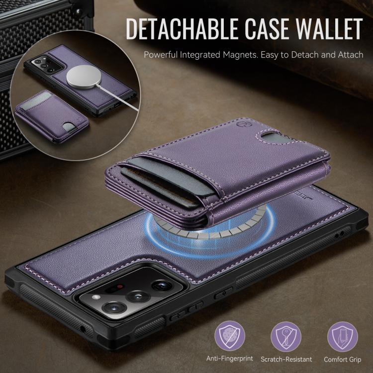 For Samsung Galaxy Note20 Ultra JEEHOOD J10 Flip Card Bag MagSafe Split RFID Leather Phone Case
