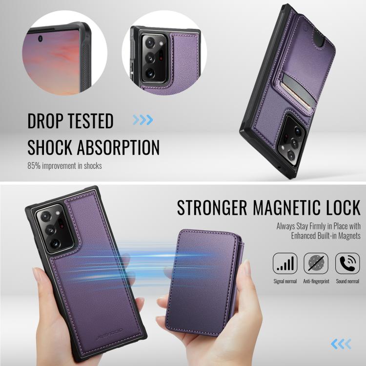 For Samsung Galaxy Note20 Ultra JEEHOOD J10 Flip Card Bag MagSafe Split RFID Leather Phone Case