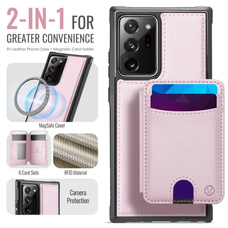 For Samsung Galaxy Note20 Ultra JEEHOOD J10 Flip Card Bag MagSafe Split RFID Leather Phone Case