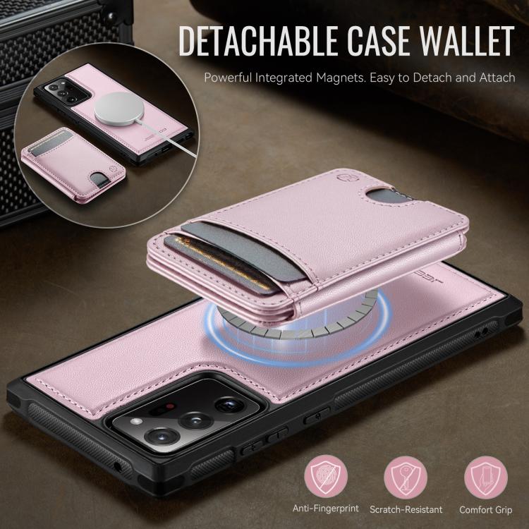 For Samsung Galaxy Note20 Ultra JEEHOOD J10 Flip Card Bag MagSafe Split RFID Leather Phone Case