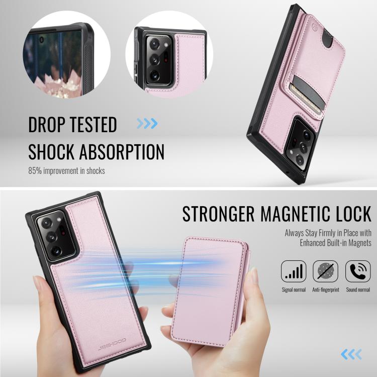 For Samsung Galaxy Note20 Ultra JEEHOOD J10 Flip Card Bag MagSafe Split RFID Leather Phone Case