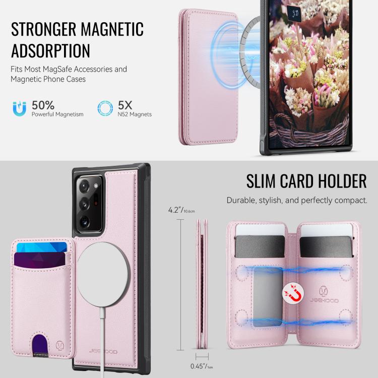 For Samsung Galaxy Note20 Ultra JEEHOOD J10 Flip Card Bag MagSafe Split RFID Leather Phone Case