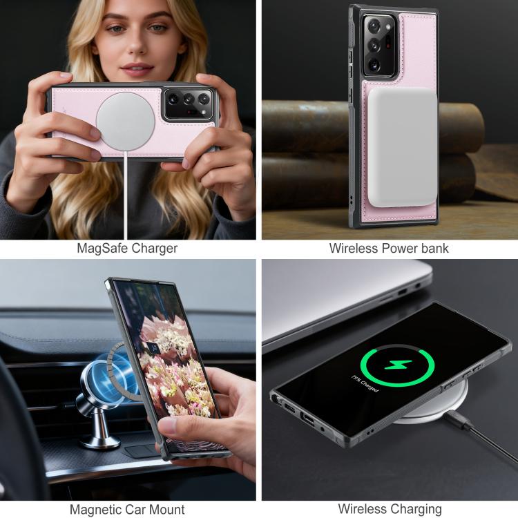 For Samsung Galaxy Note20 Ultra JEEHOOD J10 Flip Card Bag MagSafe Split RFID Leather Phone Case