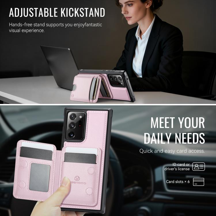 For Samsung Galaxy Note20 Ultra JEEHOOD J10 Flip Card Bag MagSafe Split RFID Leather Phone Case