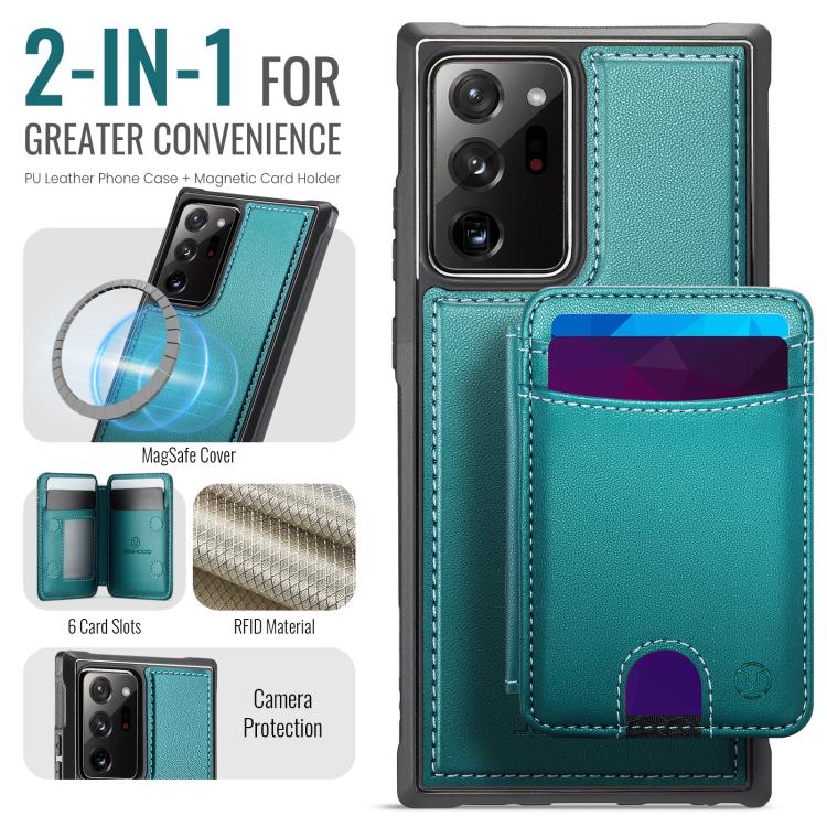 For Samsung Galaxy Note20 Ultra JEEHOOD J10 Flip Card Bag MagSafe Split RFID Leather Phone Case