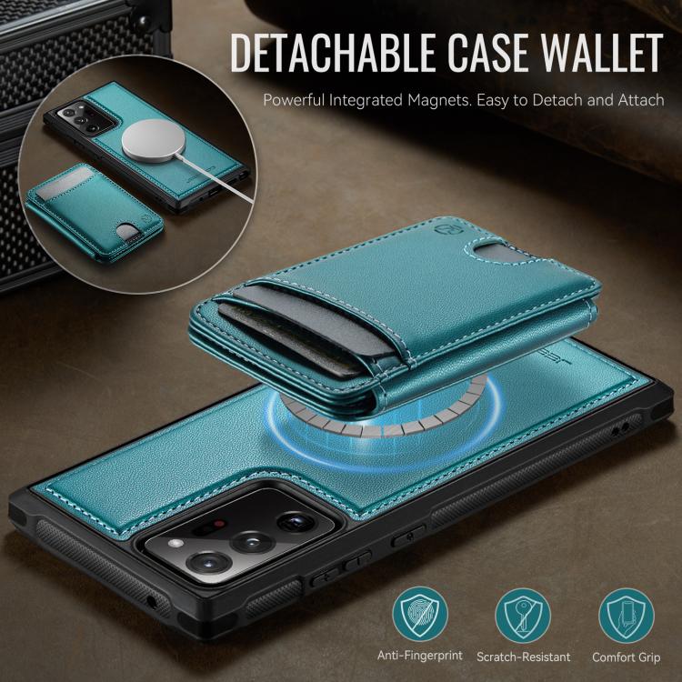 For Samsung Galaxy Note20 Ultra JEEHOOD J10 Flip Card Bag MagSafe Split RFID Leather Phone Case