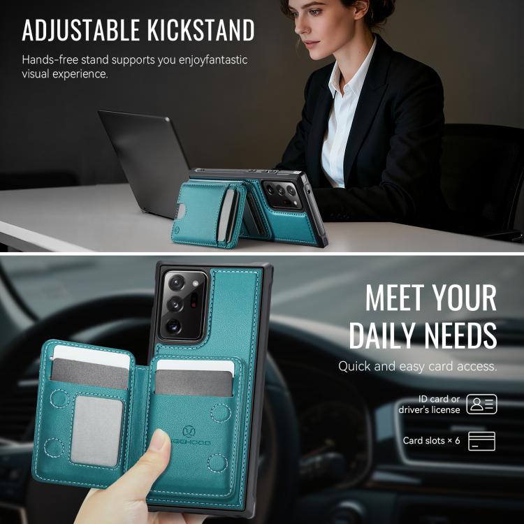 For Samsung Galaxy Note20 Ultra JEEHOOD J10 Flip Card Bag MagSafe Split RFID Leather Phone Case