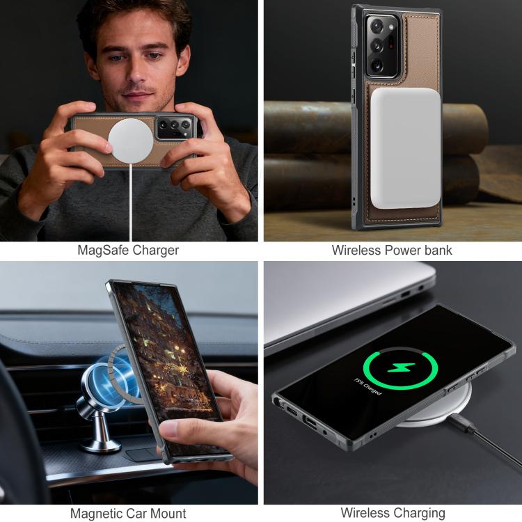 For Samsung Galaxy Note20 Ultra JEEHOOD J10 Flip Card Bag MagSafe Split RFID Leather Phone Case